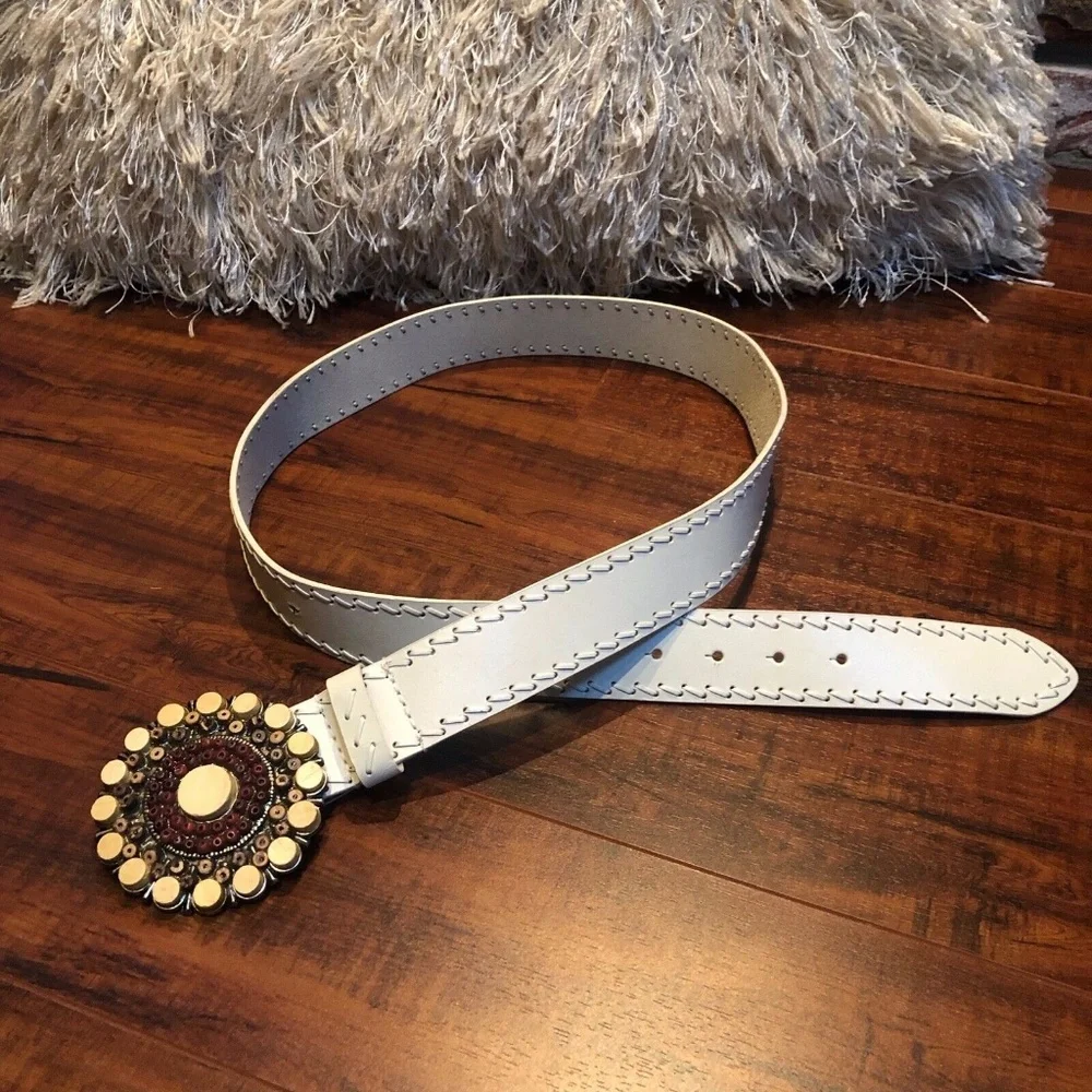 BOHO HIPPIE Bonded Leather Buckle Belt